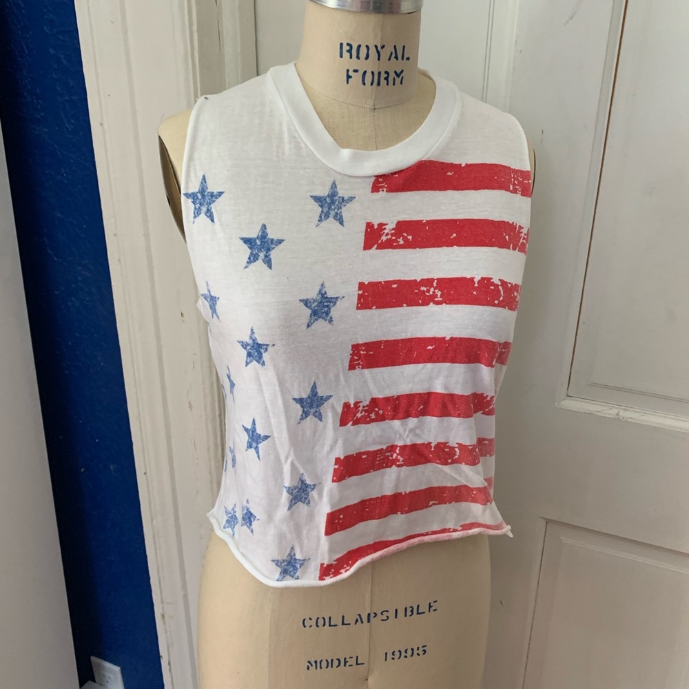 White American Flag Sleeveless top